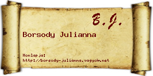 Borsody Julianna névjegykártya